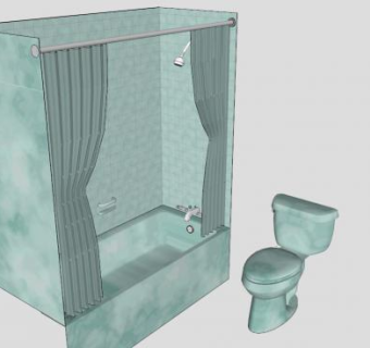瓷砖卫生间淋浴间SU模型下载_sketchup草图大师SKP模型