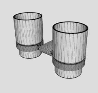 壁式双杯架SU模型下载_sketchup草图大师SKP模型