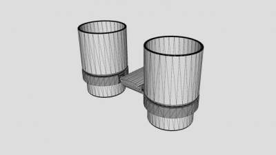 壁式双杯架SU模型下载_sketchup草图大师SKP模型