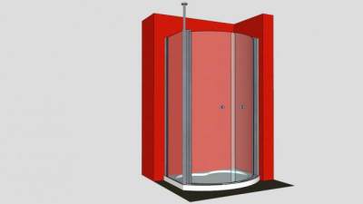 单弧淋浴房SU模型下载_sketchup草图大师SKP模型