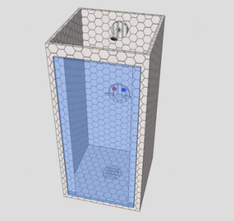 现代玻璃浴室沐浴器SU模型下载_sketchup草图大师SKP模型