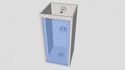 现代玻璃浴室沐浴器SU模型下载_sketchup草图大师SKP模型