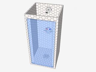 现代玻璃浴室沐浴器SU模型下载_sketchup草图大师SKP模型