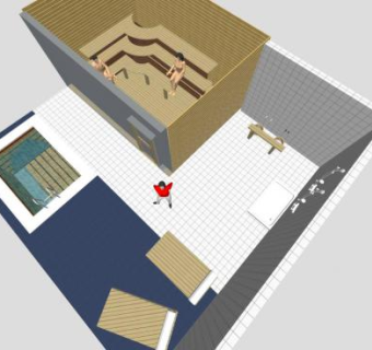 现代浴室桑拿房SU模型下载_sketchup草图大师SKP模型