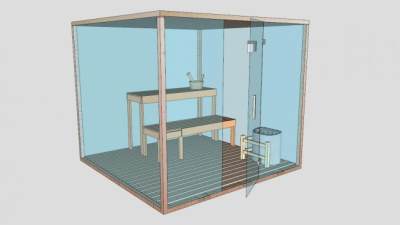 实木玻璃桑拿房SU模型下载_sketchup草图大师SKP模型