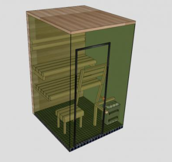 双人桑拿房SU模型下载_sketchup草图大师SKP模型