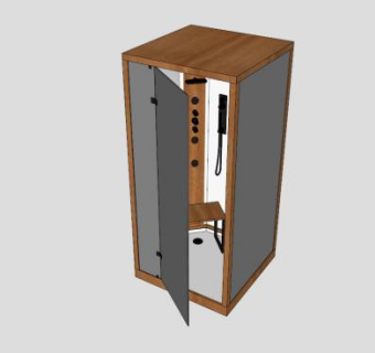 实木淋浴房桑拿SU模型下载_sketchup草图大师SKP模型