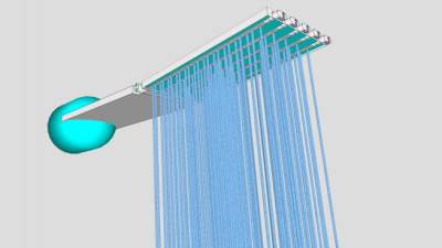 可调淋浴花洒旋转头SU模型下载_sketchup草图大师SKP模型