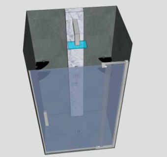 现代大理石石板淋浴SU模型下载_sketchup草图大师SKP模型