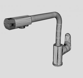 单柄式厨房龙头SU模型下载_sketchup草图大师SKP模型