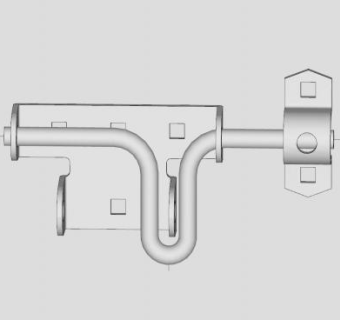 滑闩锁SU模型下载_sketchup草图大师SKP模型