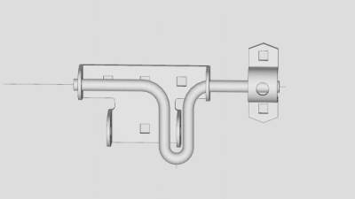 滑闩锁SU模型下载_sketchup草图大师SKP模型