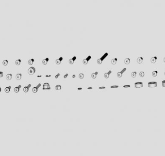 螺栓螺母SU模型下载_sketchup草图大师SKP模型