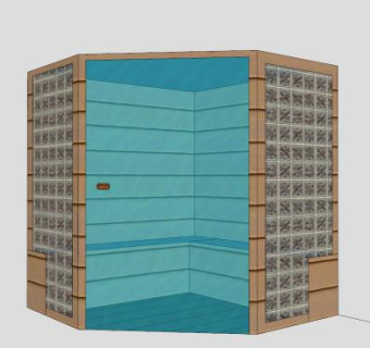 实木浴室桑拿房SU模型下载_sketchup草图大师SKP模型