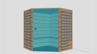 实木浴室桑拿房SU模型下载_sketchup草图大师SKP模型