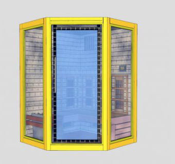 黄色浴室桑拿室SU模型下载_sketchup草图大师SKP模型