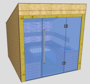 实木玻璃桑拿SU模型下载_sketchup草图大师SKP模型