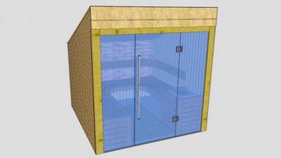 实木玻璃桑拿SU模型下载_sketchup草图大师SKP模型