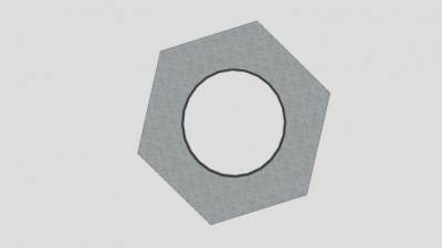 六角边螺母SU模型下载_sketchup草图大师SKP模型