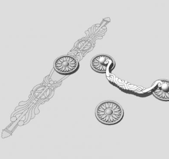 欧式复古雕花把手SU模型下载_sketchup草图大师SKP模型