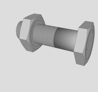 六角螺栓和螺母SU模型下载_sketchup草图大师SKP模型