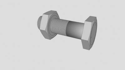 六角螺栓和螺母SU模型下载_sketchup草图大师SKP模型
