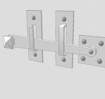 老式门栓SU模型下载_sketchup草图大师SKP模型