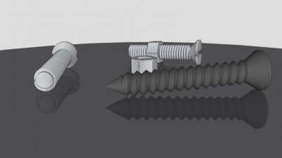 螺丝螺母SU模型下载_sketchup草图大师SKP模型