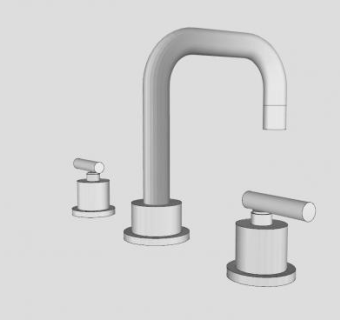 双柄水龙头SU模型下载_sketchup草图大师SKP模型