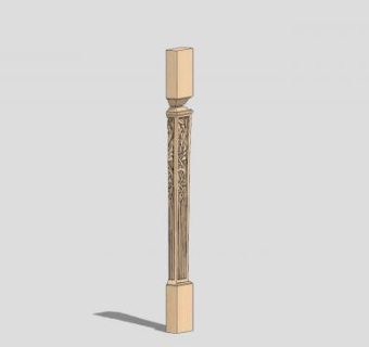 欧式新式岛柱SU模型下载_sketchup草图大师SKP模型