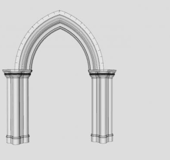 哥特式拱门和柱子SU模型下载_sketchup草图大师SKP模型