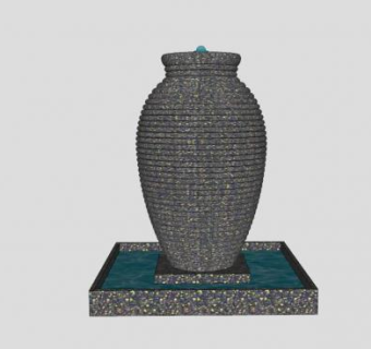 欧式花瓶状喷泉SU模型下载_sketchup草图大师SKP模型