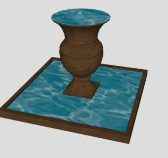 欧式凤尾花瓶状喷泉SU模型下载_sketchup草图大师SKP模型