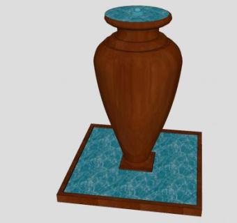 欧式巨型缸喷泉SU模型下载_sketchup草图大师SKP模型