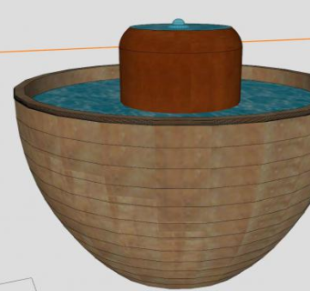 欧式盆栽型喷水SU模型下载_sketchup草图大师SKP模型
