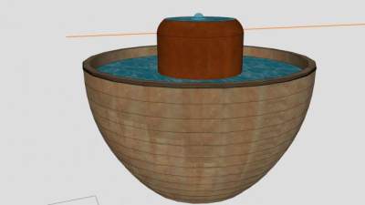 欧式盆栽型喷水SU模型下载_sketchup草图大师SKP模型