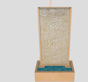 欧式玫瑰面板喷泉SU模型下载_sketchup草图大师SKP模型