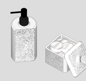 浴室设备卫浴小件SU模型下载_sketchup草图大师SKP模型