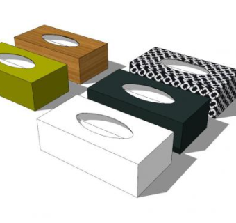 卫浴小件纸巾盒SU模型下载_sketchup草图大师SKP模型