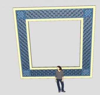 欧式复古纹雕墙面装饰SU模型下载_sketchup草图大师SKP模型