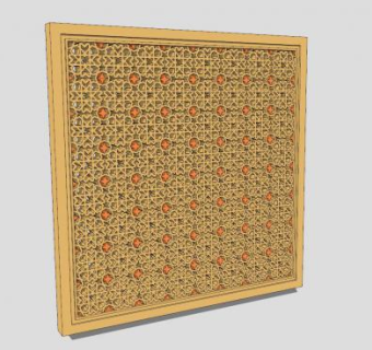 欧式星星雕刻墙面装饰SU模型下载_sketchup草图大师SKP模型