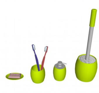 浴室配件绿色小件SU模型下载_sketchup草图大师SKP模型