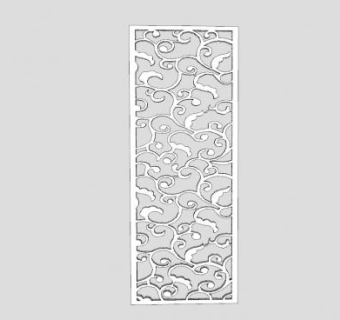 欧式卷草雕刻面板SU模型下载_sketchup草图大师SKP模型