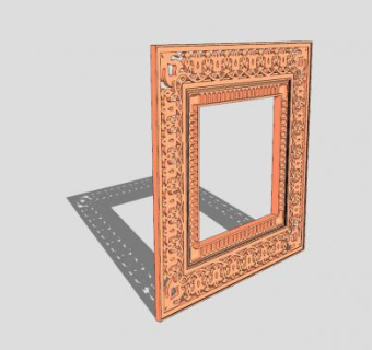 雕花墙面装饰SU模型下载_sketchup草图大师SKP模型