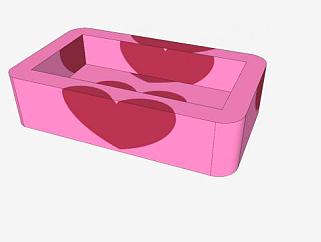 浴室粉色皂托器SU模型下载_sketchup草图大师SKP模型