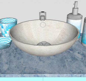 厕所浴室水槽SU模型下载_sketchup草图大师SKP模型