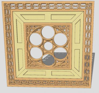 复古欧式装饰面板SU模型下载_sketchup草图大师SKP模型