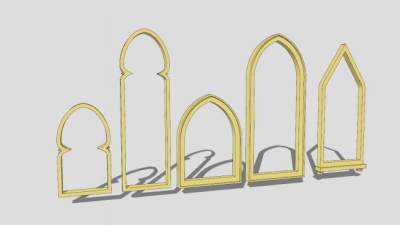 阿拉伯风格门框SU模型下载_sketchup草图大师SKP模型