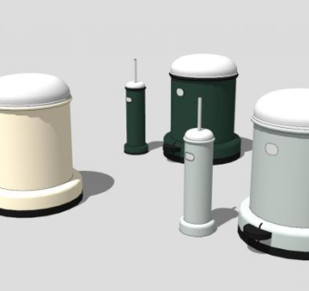 洗澡间马桶刷SU模型下载_sketchup草图大师SKP模型