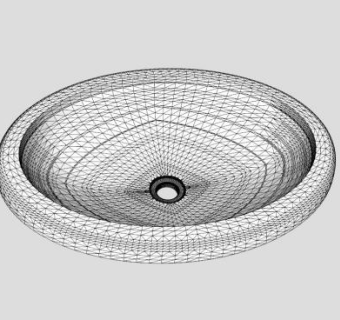 椭圆形台盆SU模型下载_sketchup草图大师SKP模型